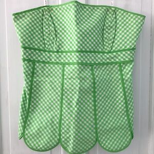 Lilly Pulitzer Green Gingham Scalloped Tube Top